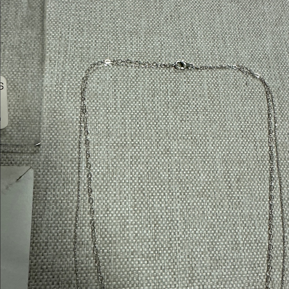 Dogeared Centered Medium Circle Silver Double Lay… - image 3